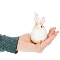 Artikel Påskehare Keramik Hvidt Æg Dekorativ Figur Kanin Ø6cm H11.5cm