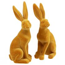 Artikel Påskehare Dekorativ kaninfigur påskegul karry H12,5cm 2 stk