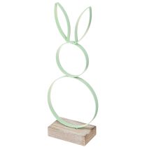 Artikel Påskehare Dekoration Metal Træ Gul Mint Pink H21cm 3 Stk
