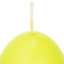 Artikel Påskelys, æggeformede, æggeformede påskelys, limegrønne, 9 cm, 20 timer, 6 stk.