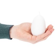 Artikel Påskelys, æggeformede, specielle påskelys, hvide, 9 cm, 6 stk.