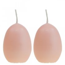 Påskelys æggeform, æggelys påske Fersken Ø4,5cm H6cm 6stk