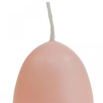 Påskelys æggeform, æggelys påske Fersken Ø4,5cm H6cm 6stk
