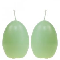 Påskelys æggeform, æggelys påskegrøn Ø4,5cm H6cm 6stk