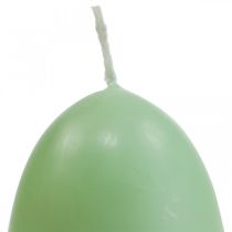 Påskelys æggeform, æggelys påskegrøn Ø4,5cm H6cm 6stk