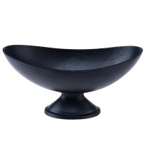 Artikel Oval skål sort metal base støbt look 30x16x14,5cm