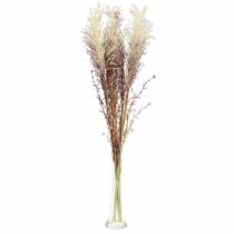 Pampas græs creme, violet Kunstige tørrede blomster 3stk