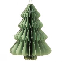 Artikel Papir juletræ mynte sølv glitter H20cm 5 stk