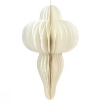 Artikel Papir julepynt hvid sølv ornament H40cm 2stk