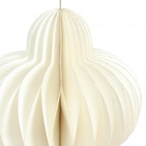 Artikel Papir julepynt hvid sølv ornament H40cm 2stk