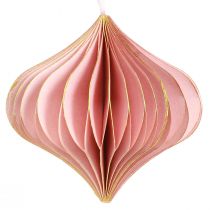 Artikel Papir julepynt løg pink abrikos Ø8cm 4 stk