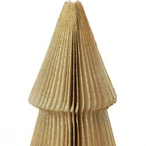 Artikel Papir Juletræ Lille Cremeguld H30cm