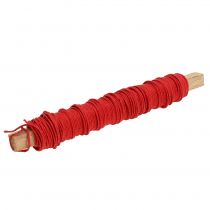 Papirledning tråd omviklet Ø0,8mm 22m rød