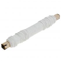 Papirledning tråd omviklet Ø0,8mm 22m hvid