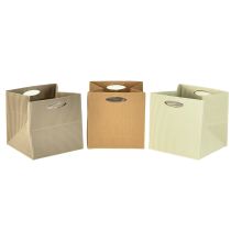 Artikel Papirpose 12 cm brun cremebeige gavepose 6 stk.