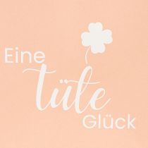 Artikel Gavepose med tryk "En pose med lykke" til dejlige gaveidéer, 12 cm, 12 stk.