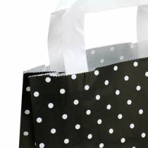 Papirpose sort med prikker 18cm x 8cm x 22cm 25p