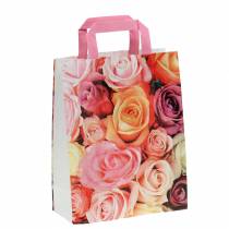 Papirpose rose 22cm x 10cm x 28cm 25stk
