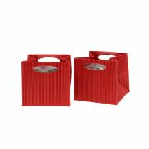 Papirpose blomsterpotte planter rød 8,5 cm 12stk