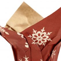 Papirgryde med snefnug rød-hvid Ø6cm 12p