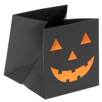 Artikel Papirpose græskar ansigt plantekasse Halloween dekoration 10 cm 6 stk