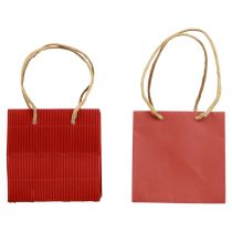 Papirposer røde med hank gaveposer 10,5×10,5cm 8stk