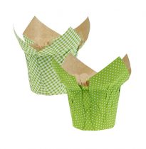 Papirpotte Ø10cm H8cm grøn 8stk