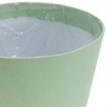 Artikel Papirpotte, cachepot, plantekasse blå/grøn Ø11cm H10cm 4stk