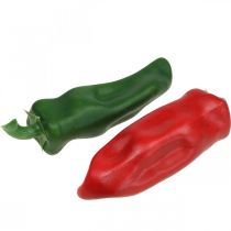 Artikel Paprika butiksvinduesdekoration grøntsagsdekoration assorterede farver H14cm 4 stk