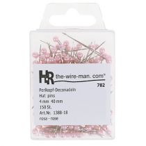 Artikel Perlehoved nåle pink Ø4mm 4cm 150 stk
