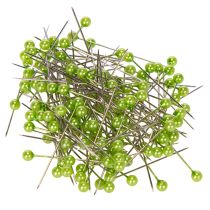 Artikel Grønne perlehovedede blomsternåle, alsidige anvendelser, Ø4 mm, 40 mm, 150 stk.