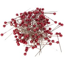 Artikel Røde perlehovedede dekorative nåle til blomsterhandlere, Ø4 mm, 40 mm, 150 stk.