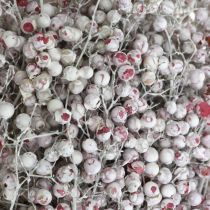 Peberbær dækket med sne, vinterpynt, tørrede blomster, advent, pink peber hvidvasket 170g