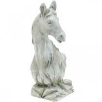 Hestehoved buste deco figur hest keramik hvid, grå H31cm