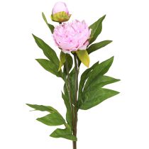 Artikel Pæon kunstige blomster pink med lang stilk 70cm 3stk