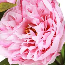 Artikel Pæon kunstige blomster pink med lang stilk 70cm 3stk