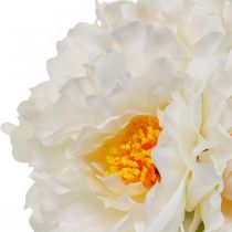 Artikel Pæoner Kunstpæoner Hvid Gule Kunstige Blomster 7 Stk