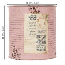 Artikel Urtepotte, antik rose, dekorativ metalkasse, vintage, Ø15,5 cm H15 cm