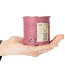 Artikel Blomsterpotte, dekorativ potte, rund, lilla, metal, vintage dekoration, Ø8 cm, H7,5 cm