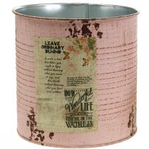 Artikel Plantekasse gammel pink dekorativ æske metal vintage Ø15,5cm H15cm