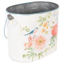 Artikel Oval vintage forårsdekorationskrukke, metal, 26/22/17 cm, sæt med 3