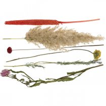 Artikel Dekorativ tørret blomsterbuket, lyserød vildblomstblanding DIY-sæt, kreativ borddekoration, 30-35 cm høj