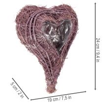 Artikel Plantehjerte med foliedekoration til plantning 24 cm