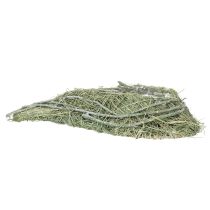 Artikel Hjerteformet skål lavet af naturgræs med plantefolie, 38 cm