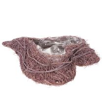 Artikel Hjerteformet skål lavet af kviste med folieindsats, 37 cm