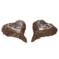 Artikel Hjerteformet plantekasse lavet af kviste med folie, 20 cm, 2 stk.