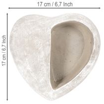 Artikel Hjerteformet plantekasse, støbt sten, dekorativ plantekasse, 17 cm