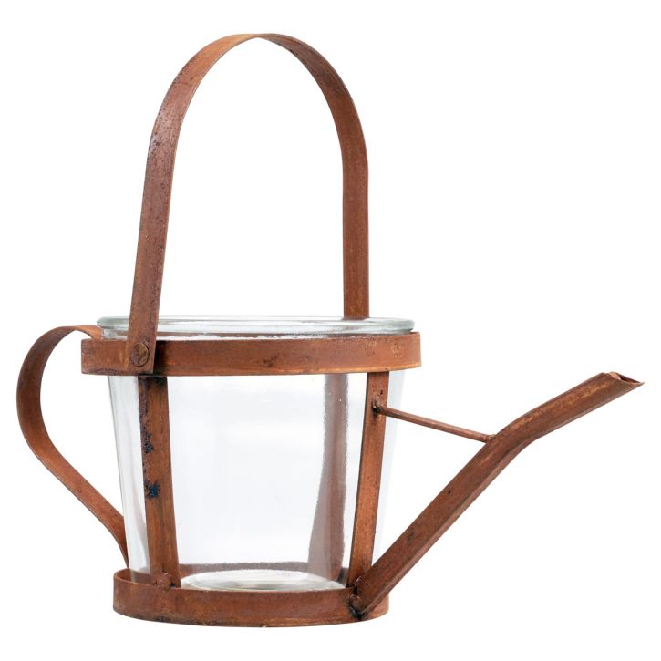 Vandkande dekoration lanterne plantekrukke havedekoration rust 29cm