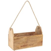 Artikel Plantekasse naturtræjute med hank 35x16x21,5cm