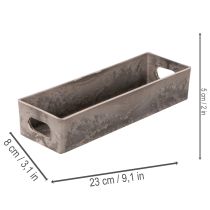 Artikel Kompakt rektangulær bakke, alsidig brug til dekoration og plantning, 23 cm